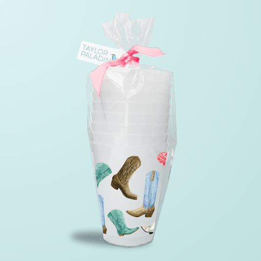 Colorful Cowboy Boots Frosted Cups