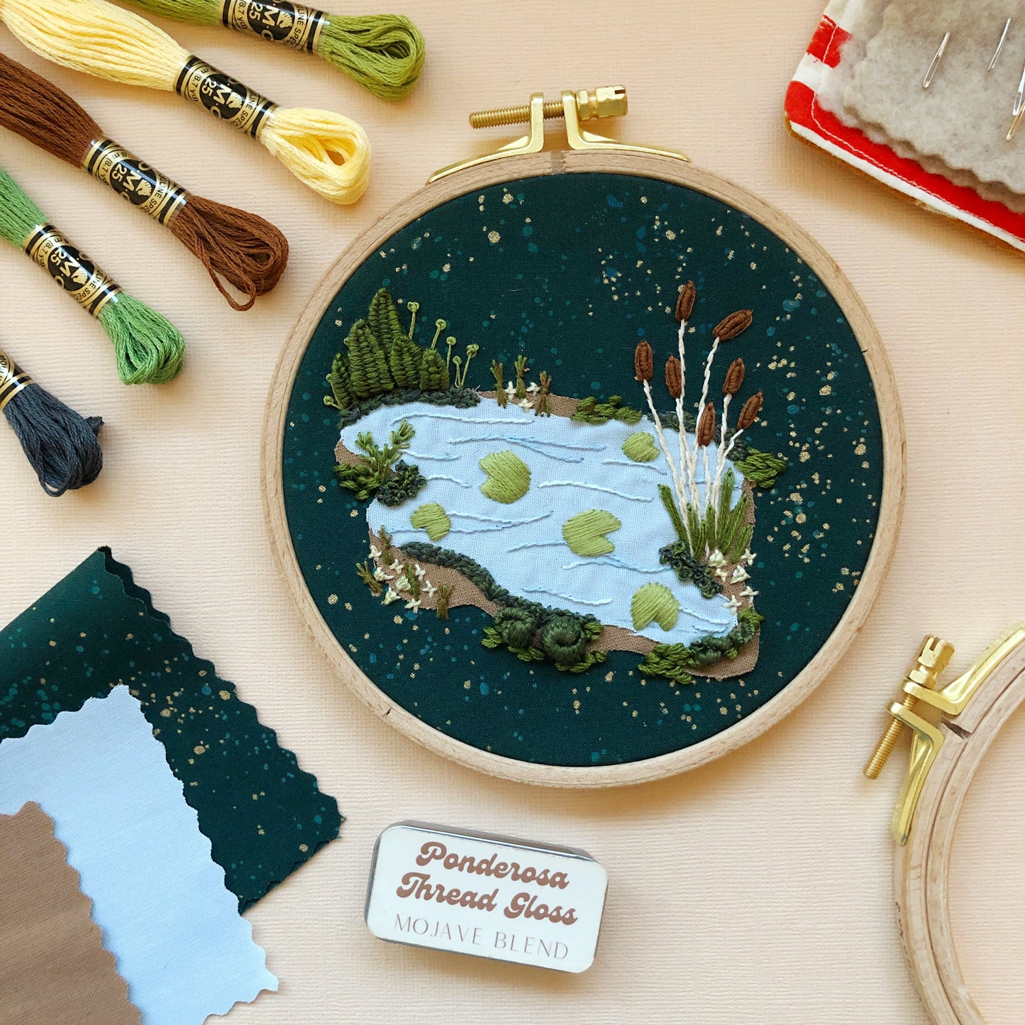 3D Lily Pad Pond - Advanced Embroidery Kit