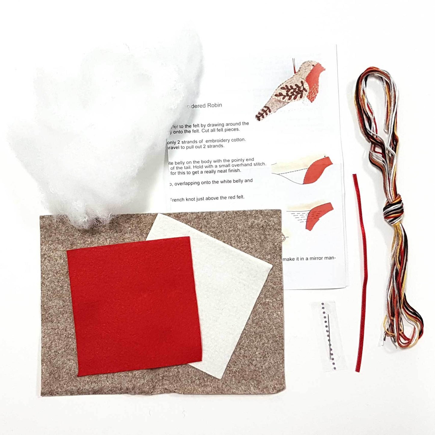 Embroidered Robin Felt Craft Mini Kit MKRBN1F