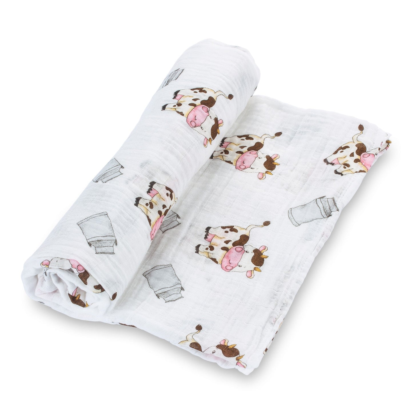 The Cow Goes MOO Farm Baby Muslin Swaddle Blanket