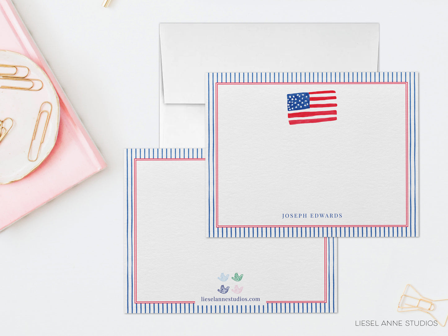 Patriotic American Flag Flat Notes