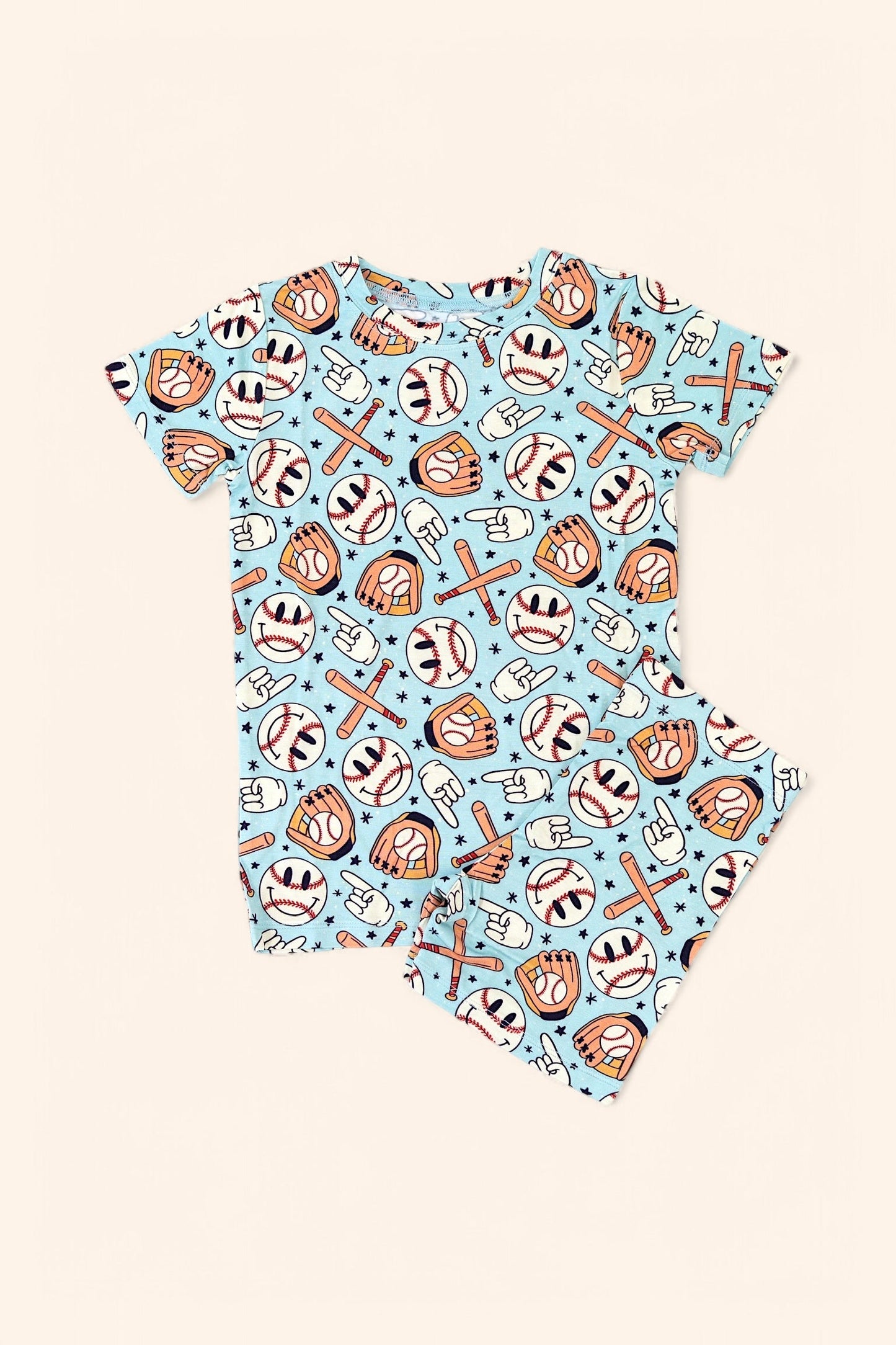 BASEBALL SMILEY DREAM SHORT SET
