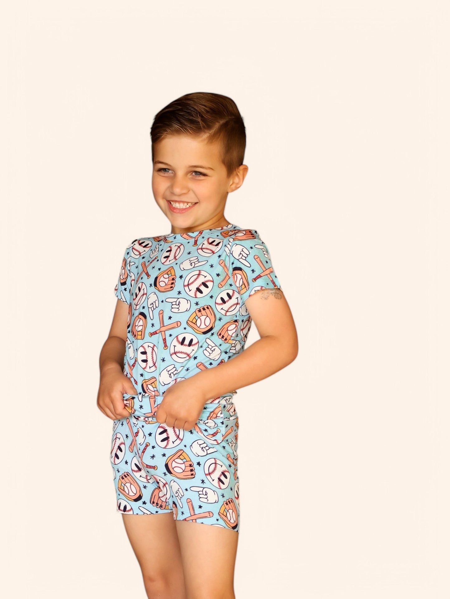 BASEBALL SMILEY DREAM SHORT SET