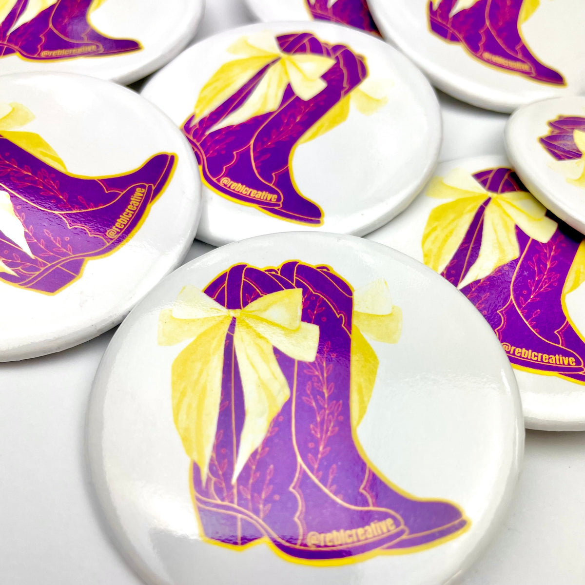 Bows and Boots - Purple and Yellow