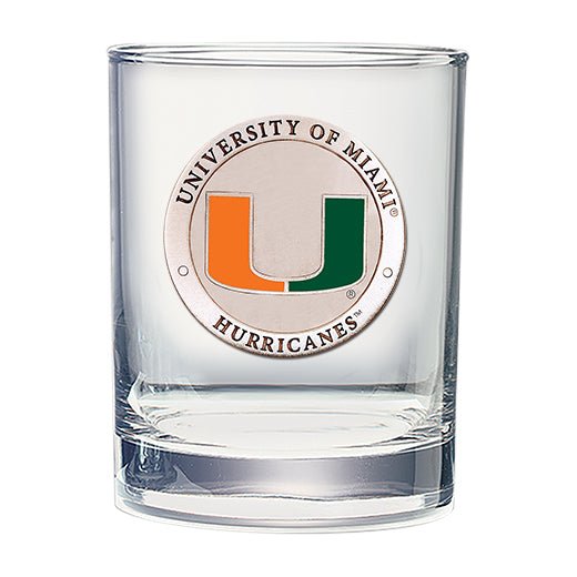 Miami Hurricanes Double Old Fashioned Glass, 13.5 oz
