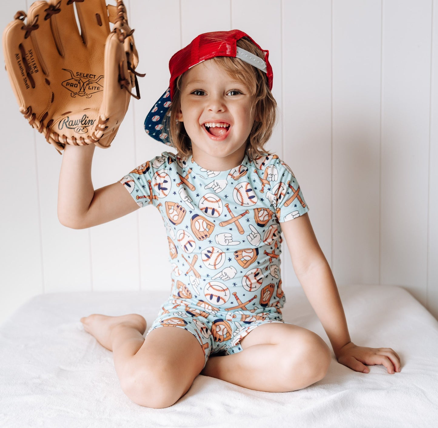 BASEBALL SMILEY DREAM SHORT SET