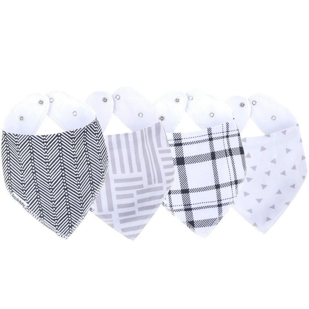 Bazzle Baby Bandana Bib 4-Pack - Various Colors