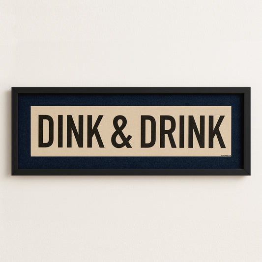 Framed Dink & Drink Pickleball Art Scroll Sign
