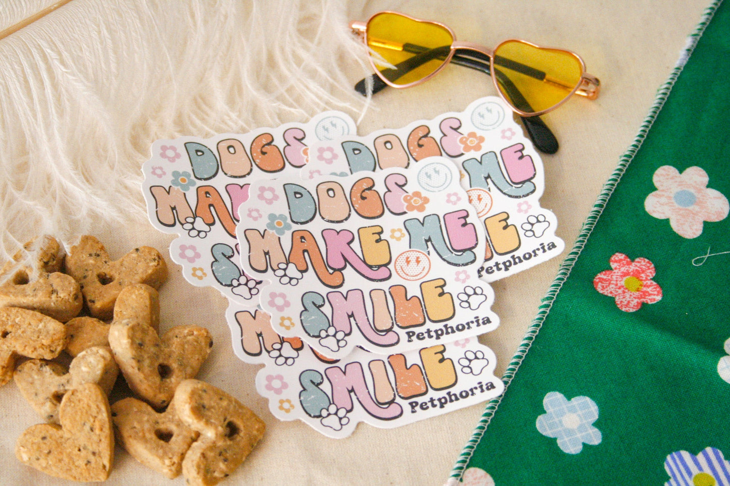 Dogs Make Me Smile Sticker