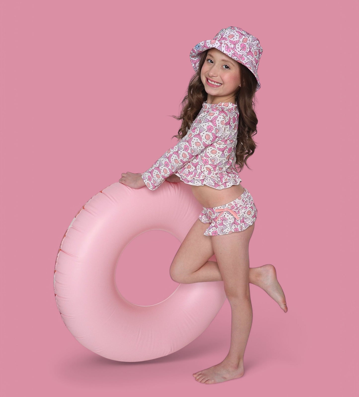 MAGICAL MERMAID DREAM TWO-PIECE RASH GUARD RUFFLE SWIM SUIT