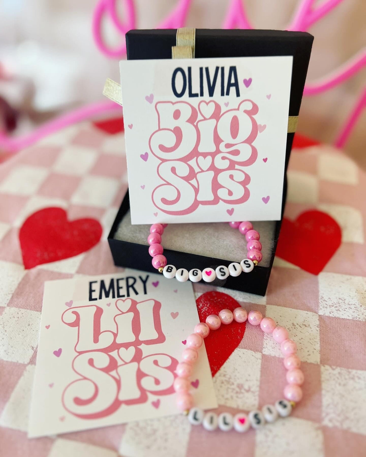 Big Sister Bracelet, new baby sister gift, gift from baby, big sis gift, Big sister, Bracelet, card, box & ribbon! Personalized card!
