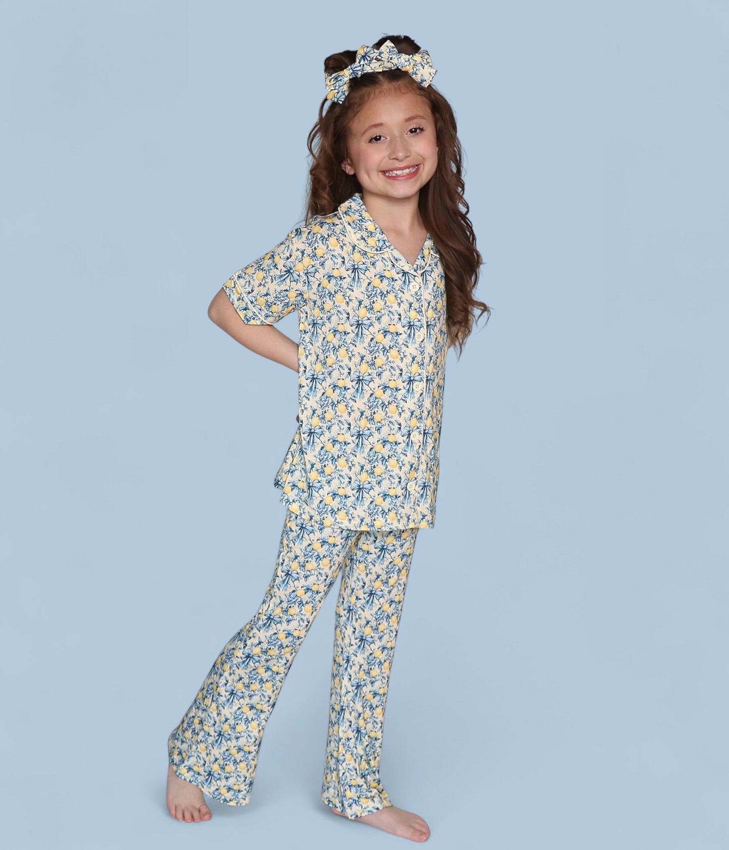 VINTAGE CITRUS TOILE DREAM GIRL'S FLARE SET