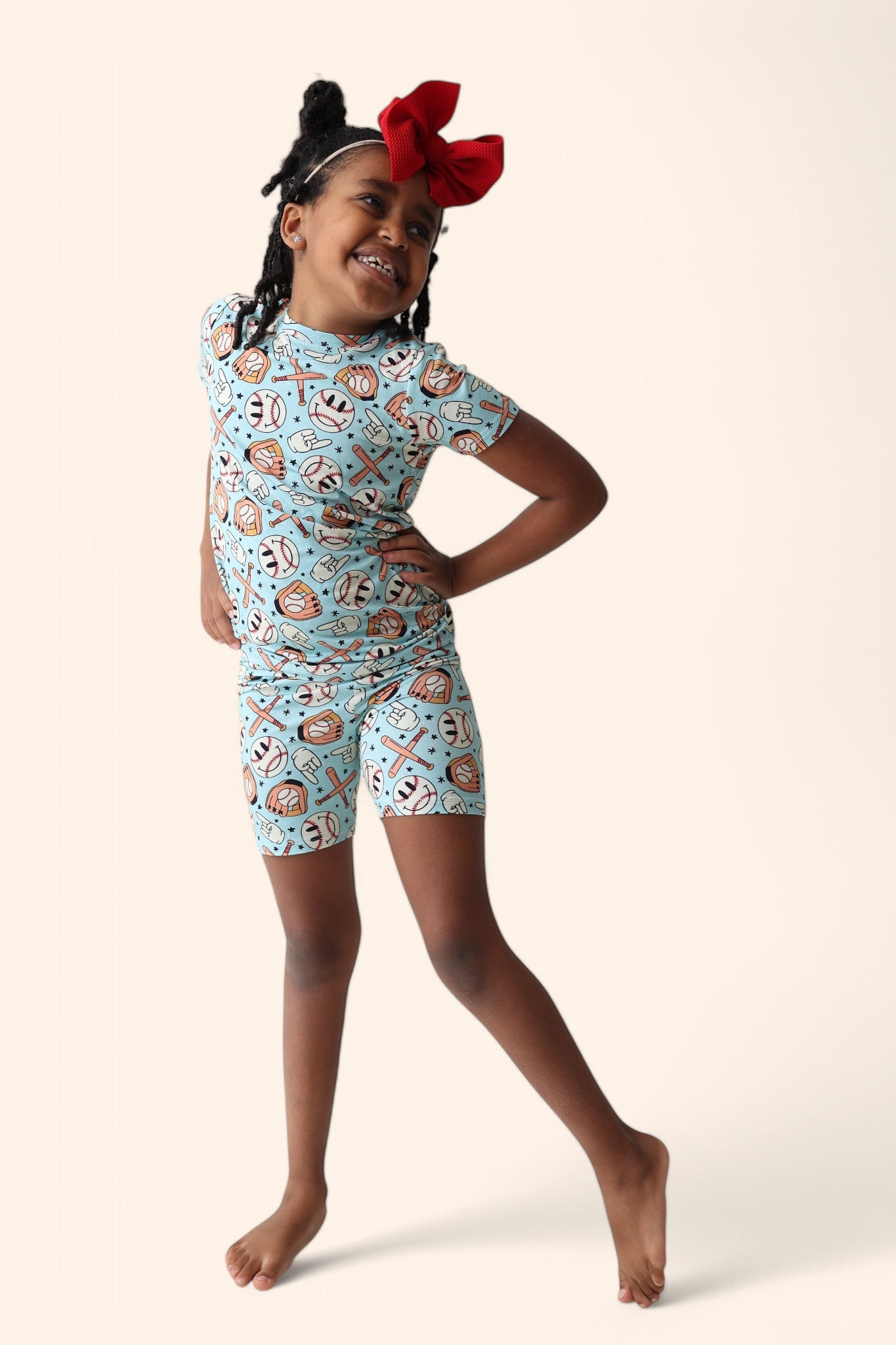 BASEBALL SMILEY DREAM SHORT SET