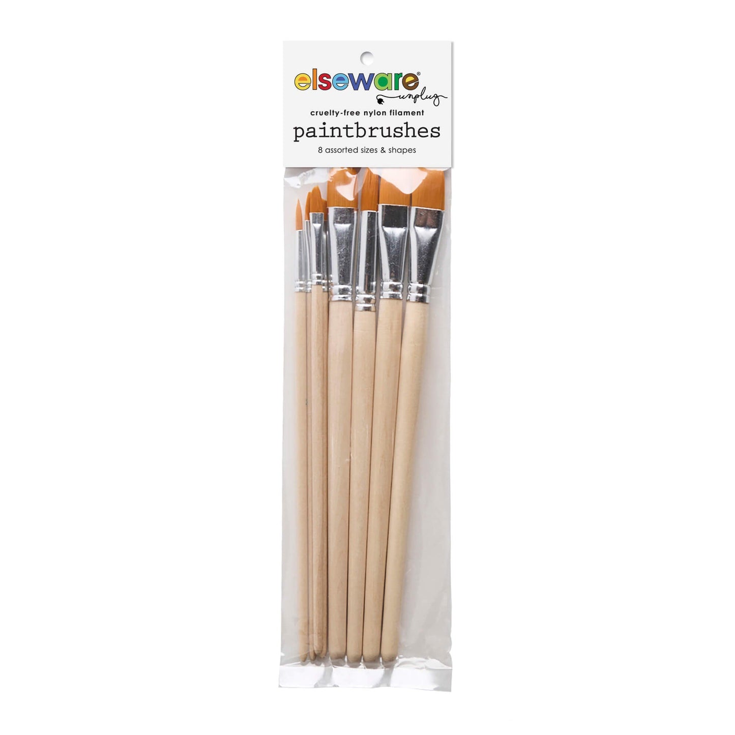 Paintbrush Set – Nylon Filament – 8 Assorted Shapes