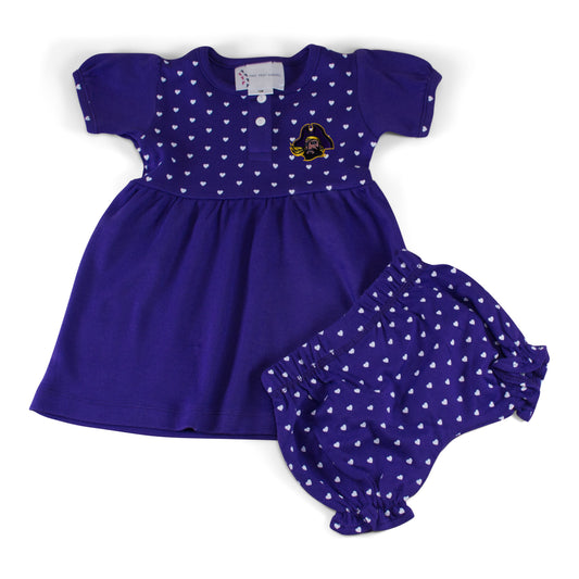 East Carolina Girl's Heart Dress with Bloomers