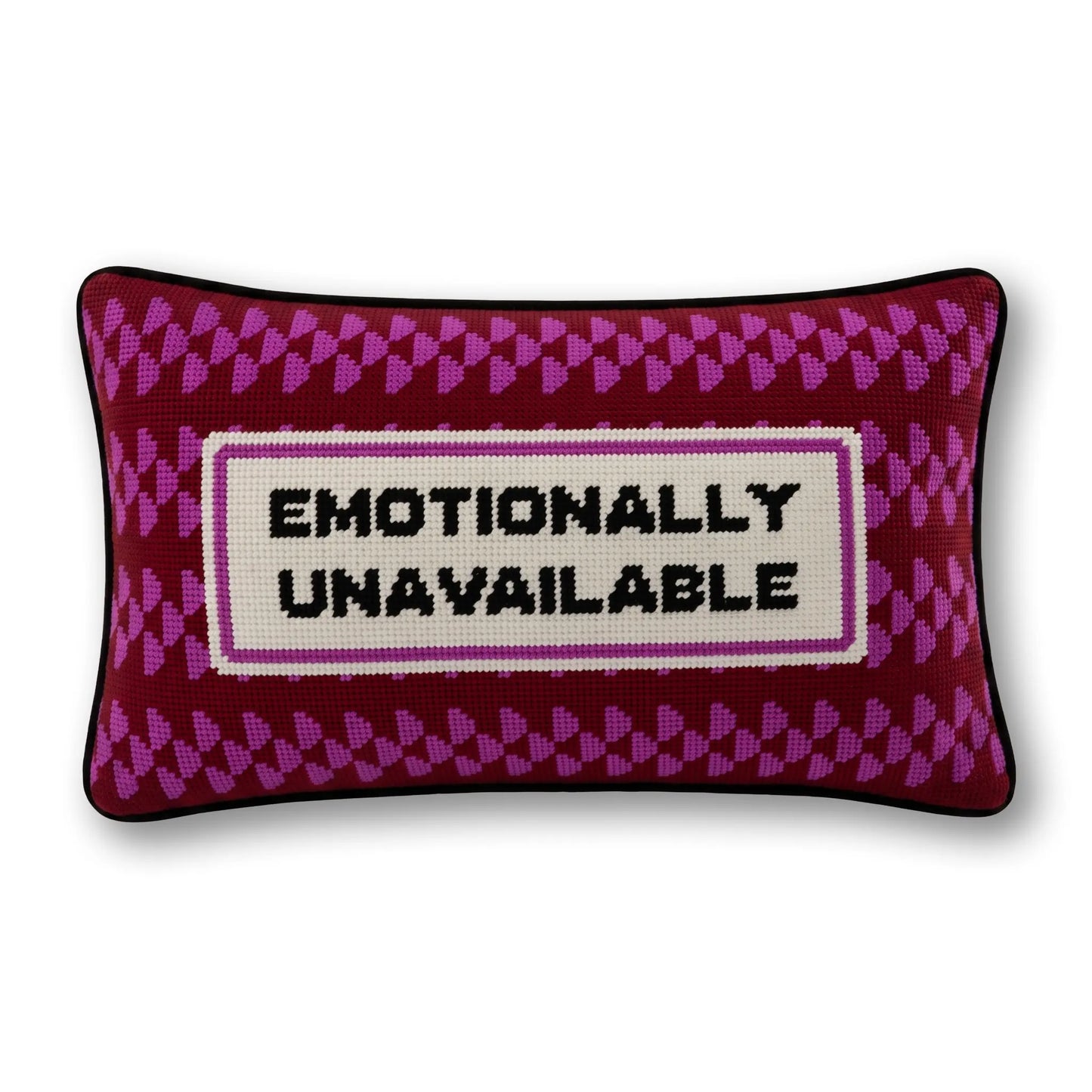 Emotionally Unavailable Needlepoint Pillow