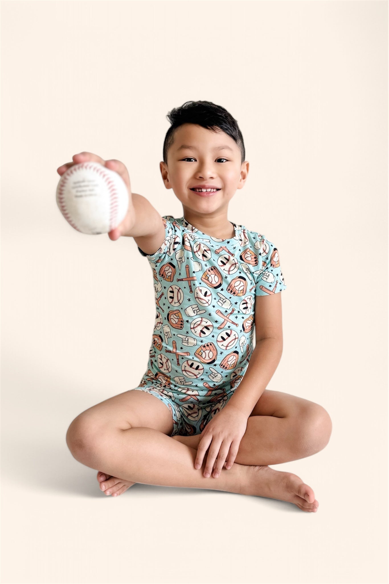 BASEBALL SMILEY DREAM SHORT SET