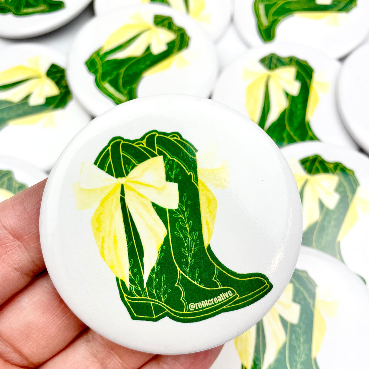Bows and Boots - Green and Yellow