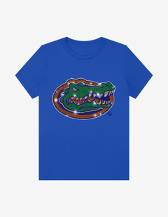 University of Florida Gator Head Royal Blue Crewneck Short Sleeve T-Shirt