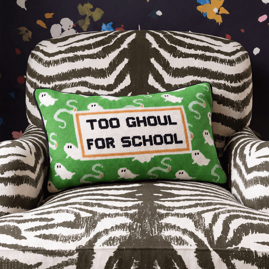 Too Ghoul Needlepoint Pillow