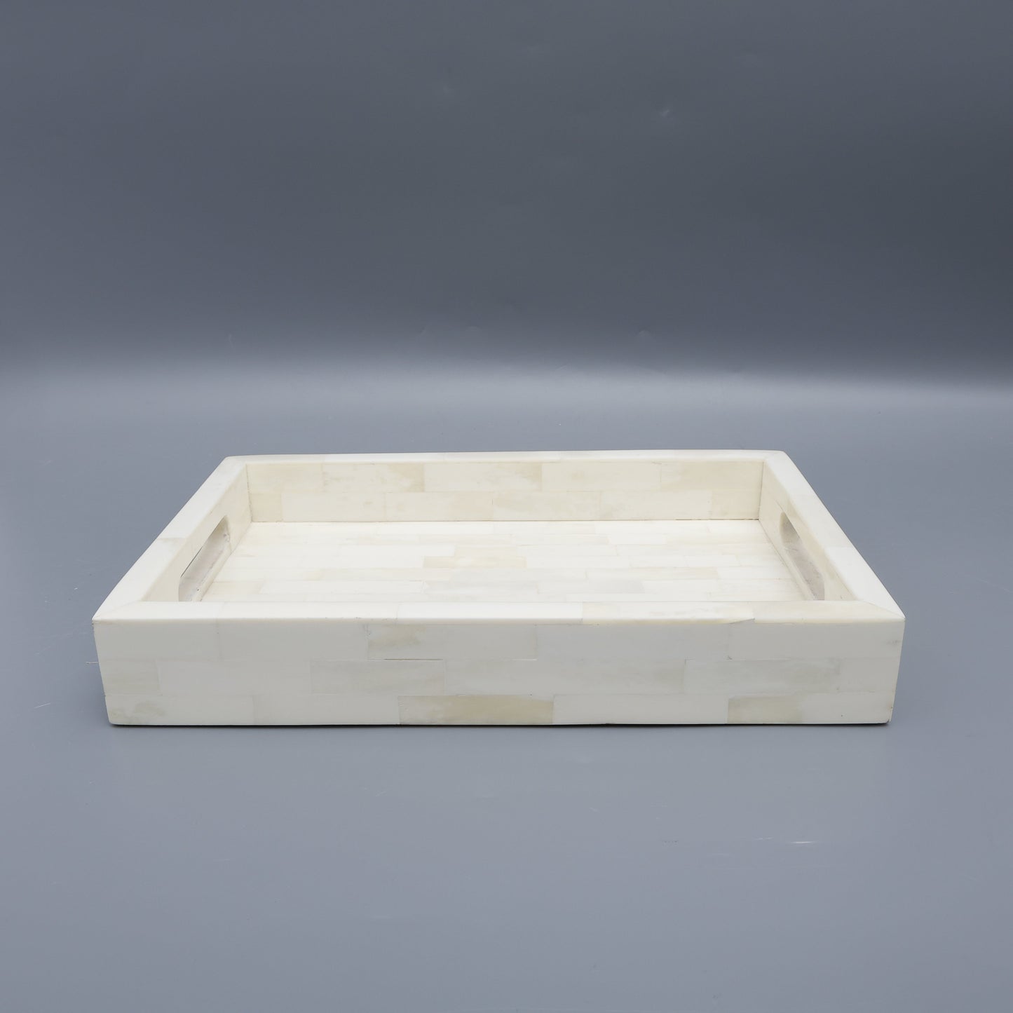 White Bone Inlay Decorative Tray Table Ottoman 11x17 12x12