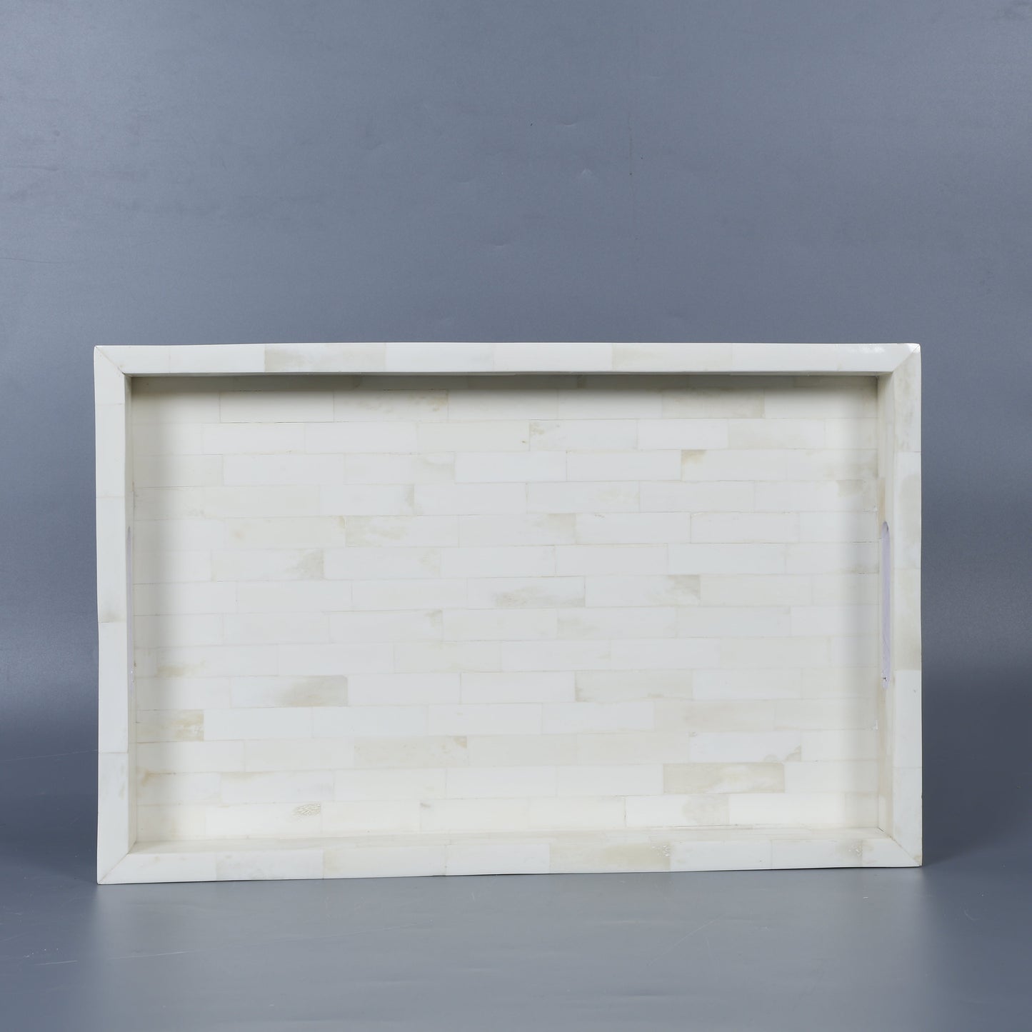 White Bone Inlay Decorative Tray Table Ottoman 11x17 12x12