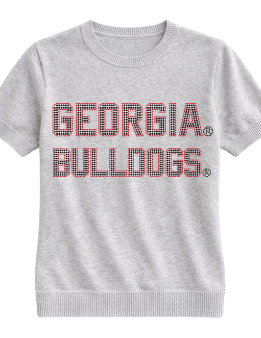 University of Georgia Bulldogs Gray Short Sleeve Sweater