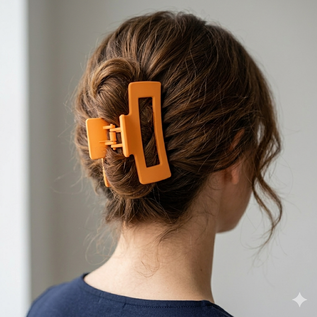 Orange Matte Hair Clip