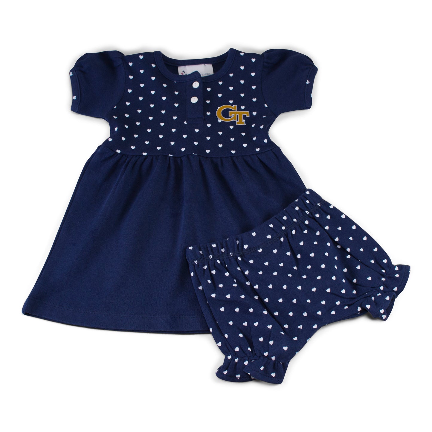 Georgia Tech Girl's Heart Dress with Bloomers