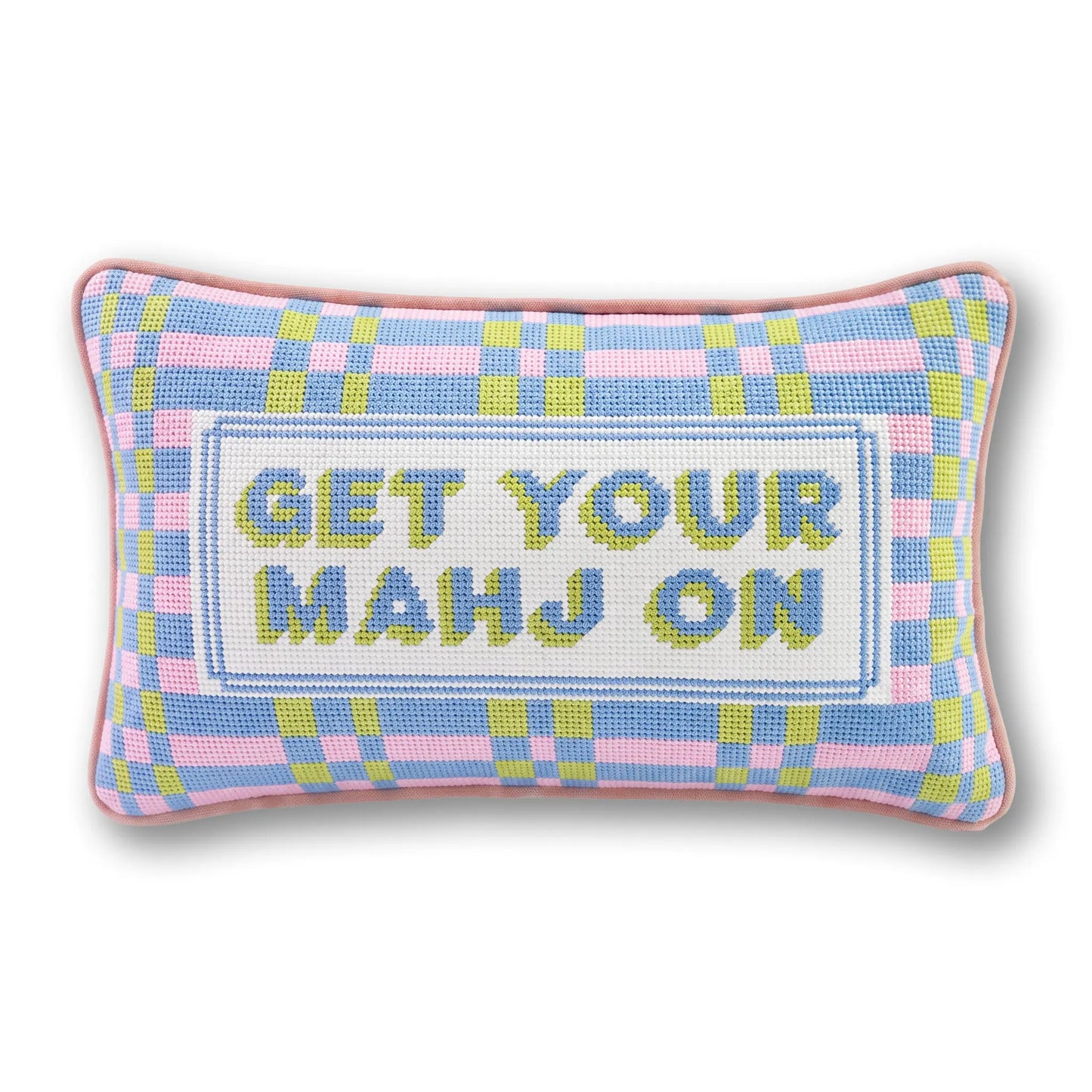 Get Your Mahj On Needlepoint Pillow