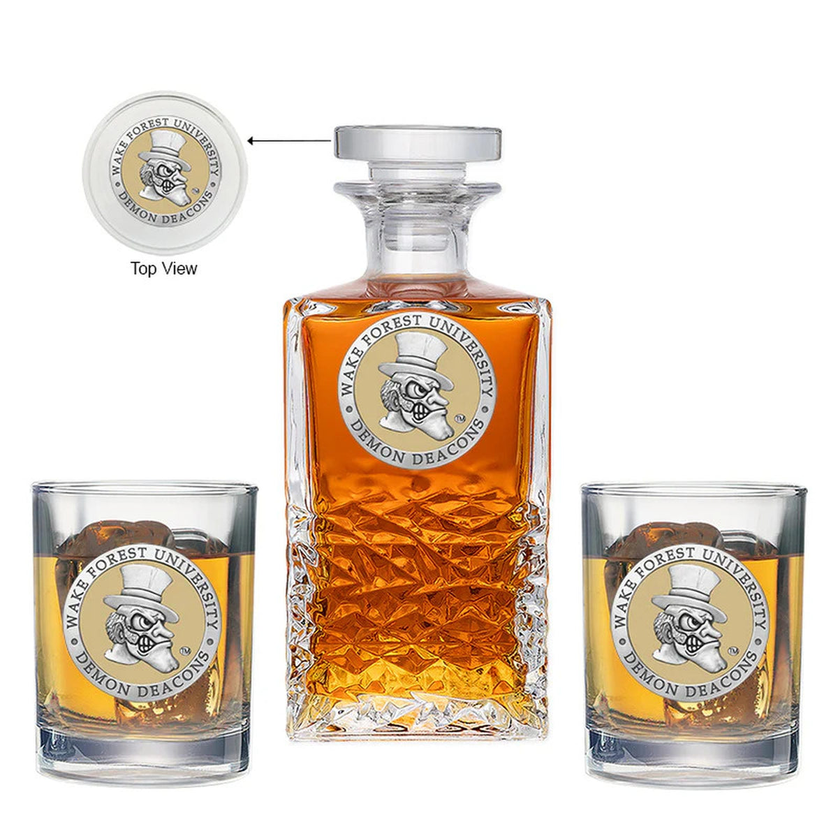 Wake Forest University Heritage Decanter with 2 Glasses
