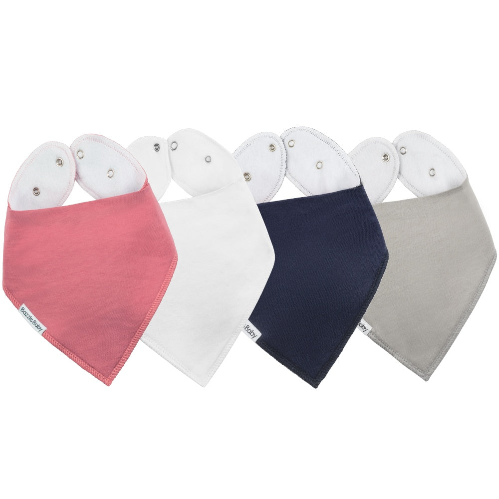 Bazzle Baby Bandana Bib 4-Pack - Various Colors