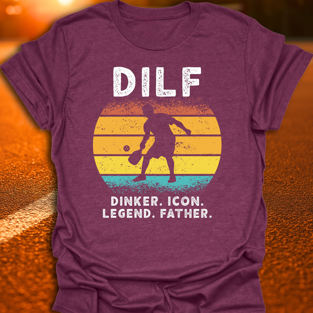 DILF Retro Sunset Silhouette T-Shirt