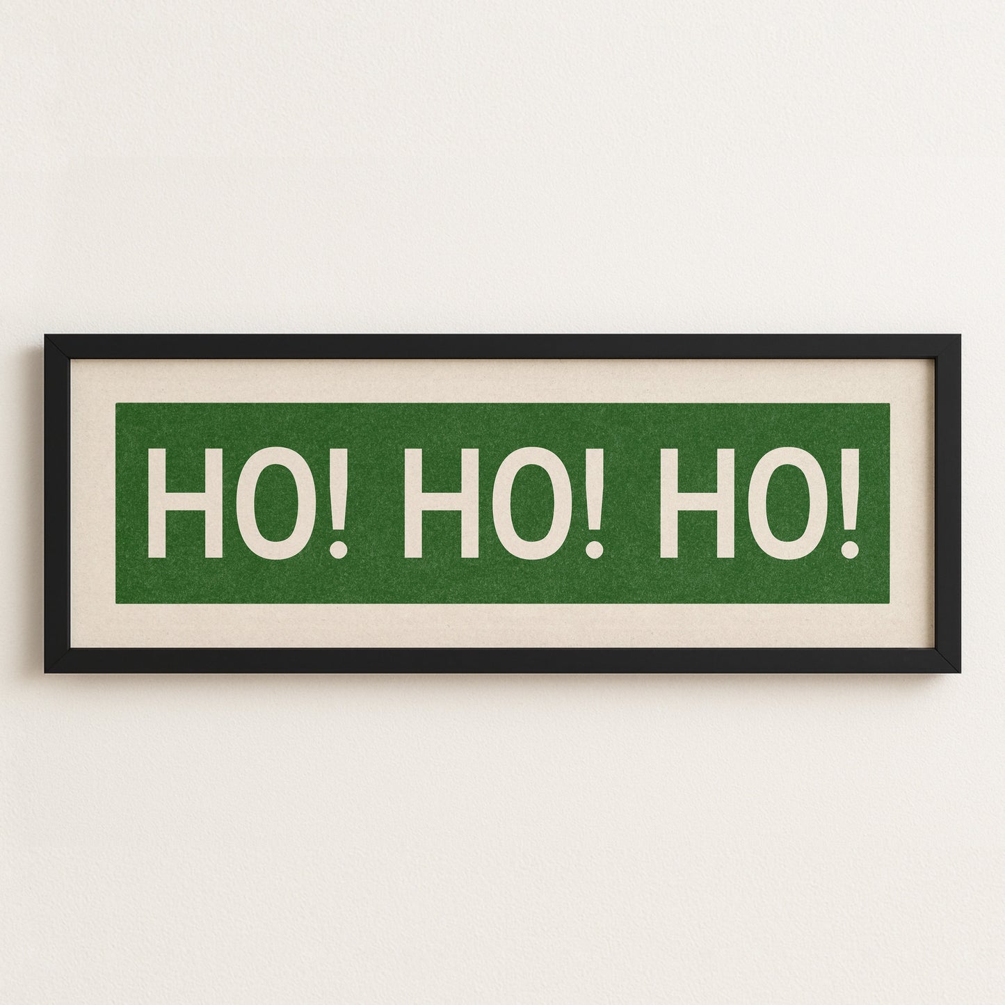 Framed Ho! Ho! Ho! Green Christmas Art Print