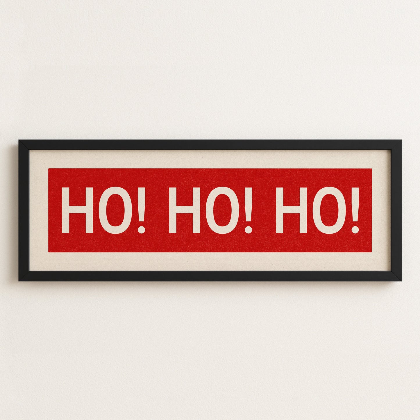 Framed Ho! Ho! Ho! Red Christmas Art Print