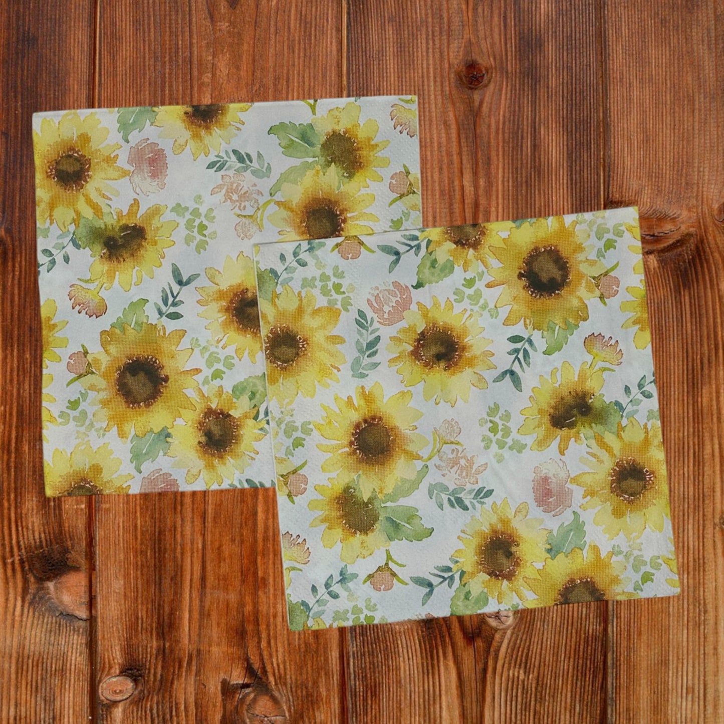 Decoupage Napkins Watercolor Sunflower Spring Summer Lunch Crafts