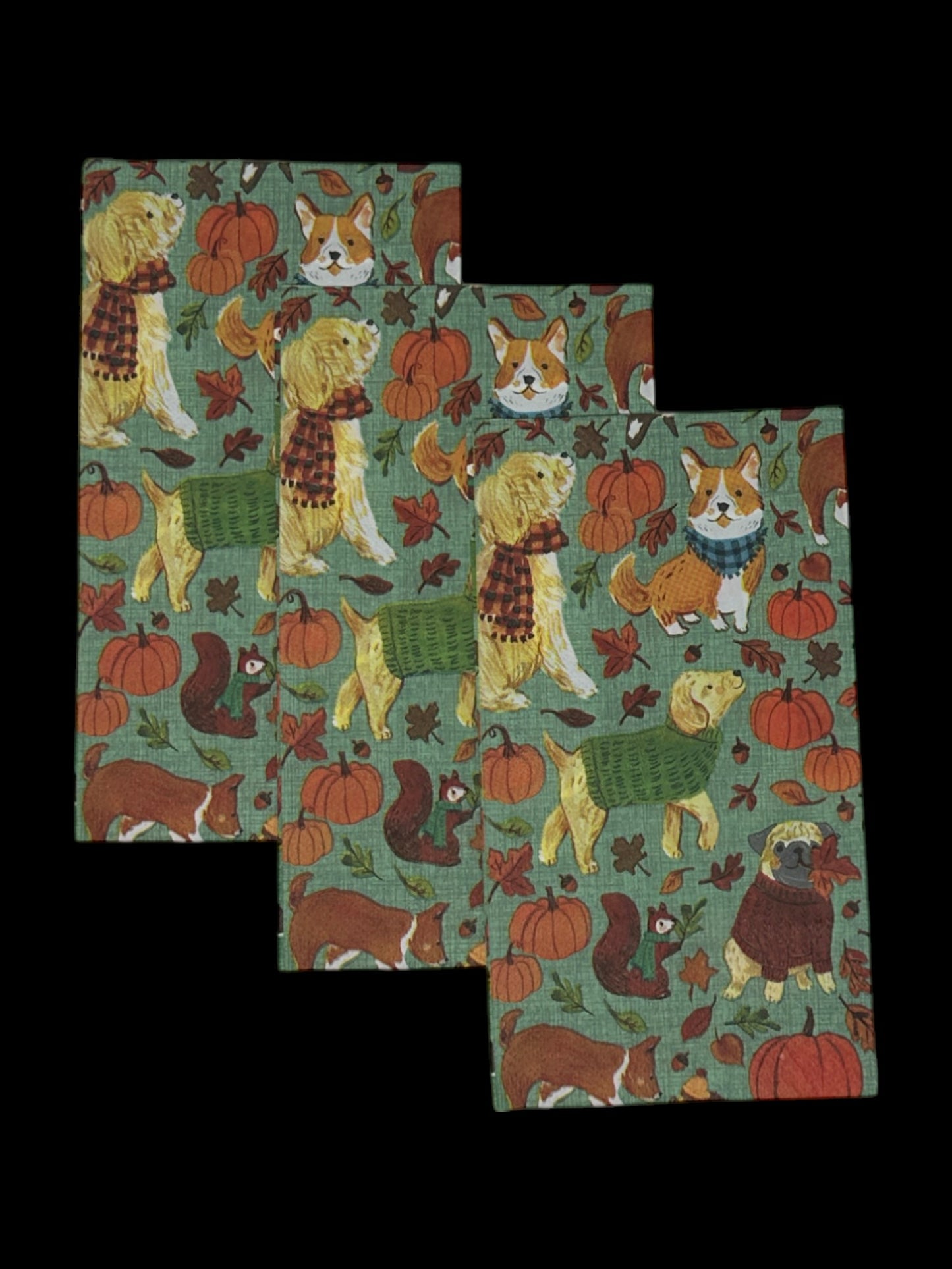 Fall  Dogs Decoupage Napkins Halloween Thanksgiving Pumpkins Cocktail Crafts