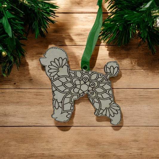 Poodle Mandala Dog Ornament The Bond of Unconditional Love for Pet Sympathy, Friendship, Handcrafted Collectible