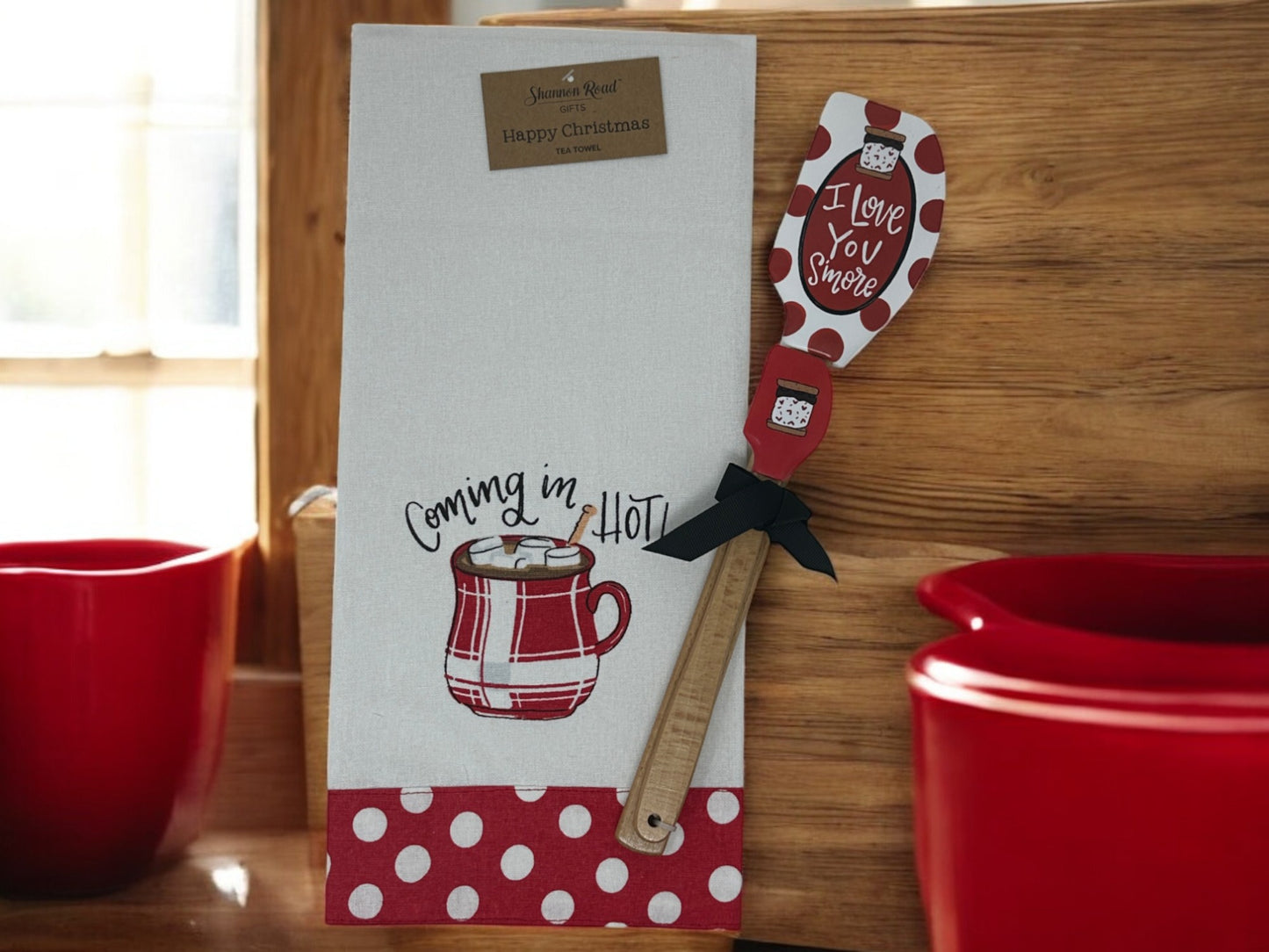 Valentines Day I love you S'more Kitchen Coffee Mug, Tea Towel & Spatulas Gift Set