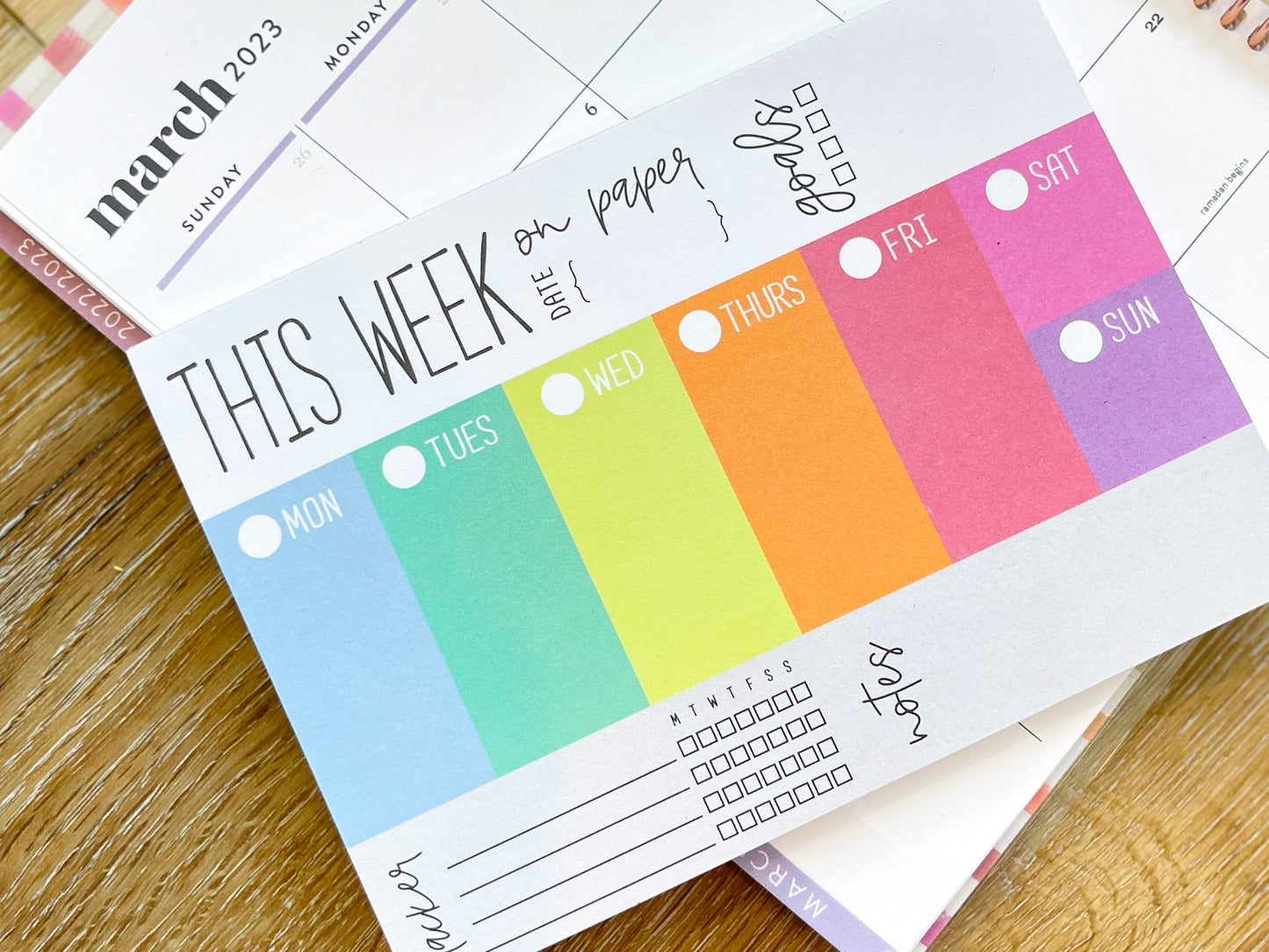 Weekly Dashboard Things To Do Rainbow Notepad - 7x5 Inches (*Notepad Only*) (NPE001)