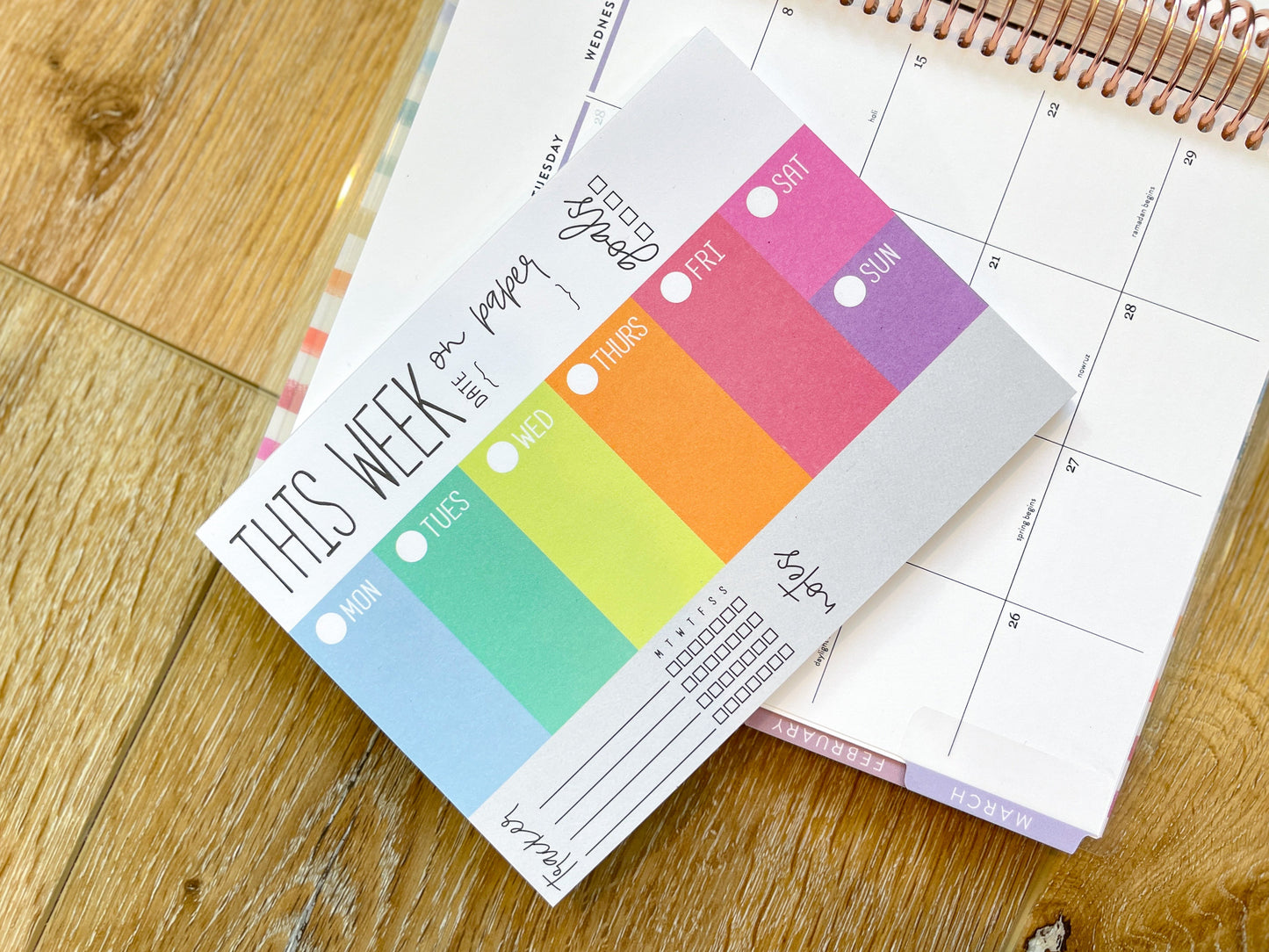 Weekly Dashboard Things To Do Rainbow Notepad - 7x5 Inches (*Notepad Only*) (NPE001)
