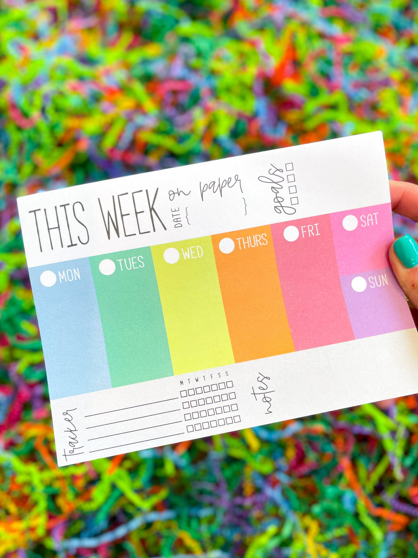 Weekly Dashboard Things To Do Rainbow Notepad - 7x5 Inches (*Notepad Only*) (NPE001)