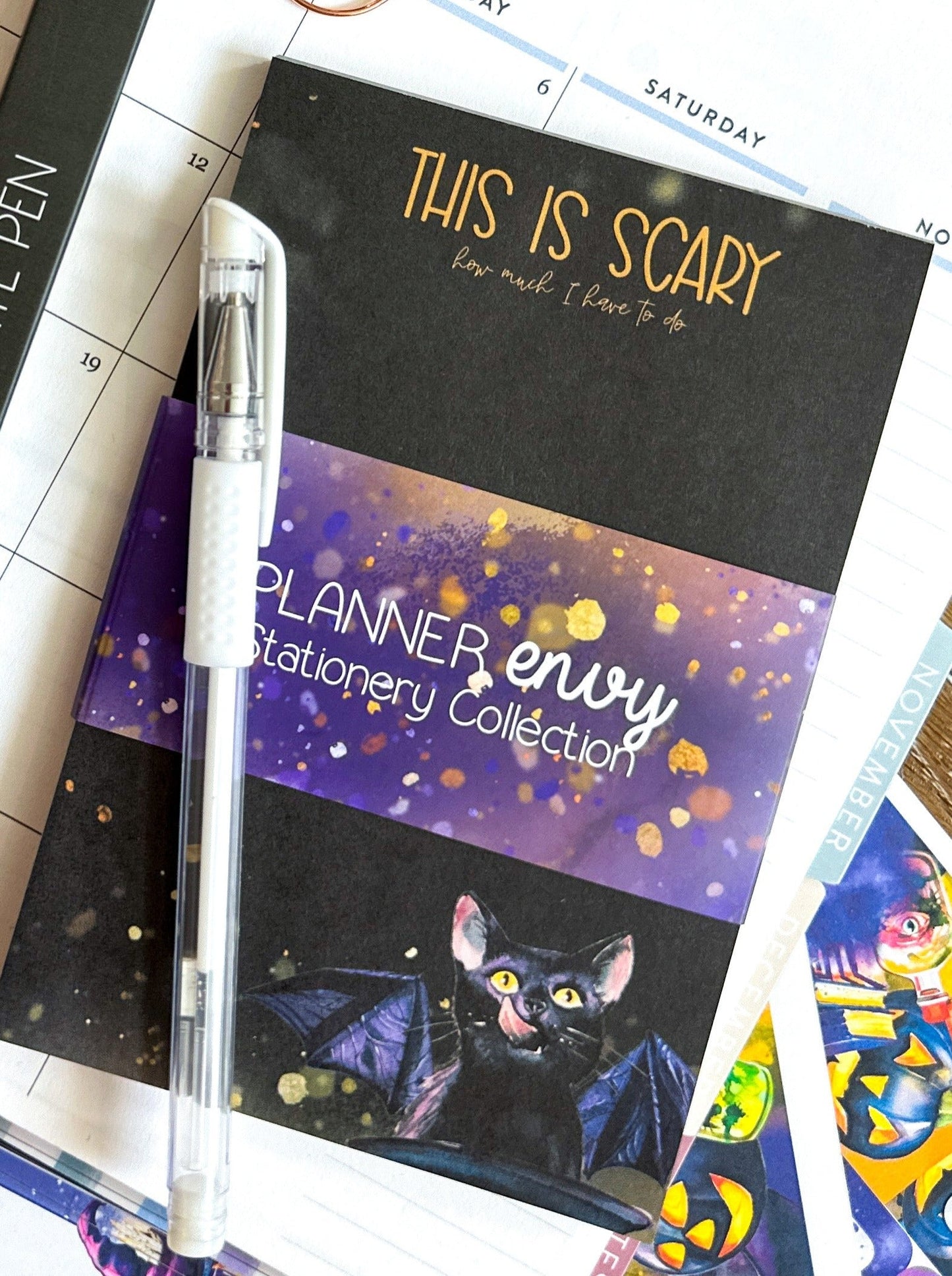 Black Spooky Halloween Notepad. It's Scary How Much I have To Do List Pad - 4x6 Inches (*Notepad Only*) (NPE010)