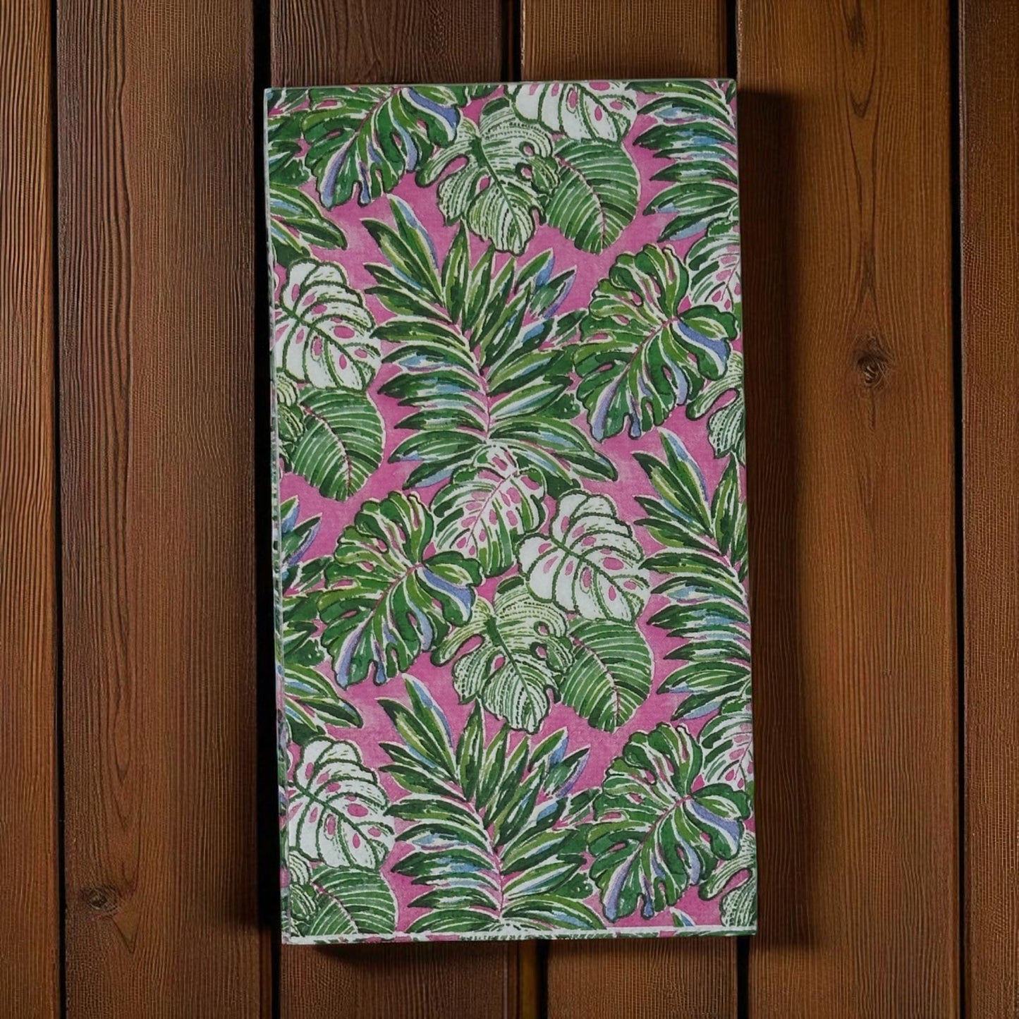 Tommy Bahama Pink & Green Palm Guest Size Decoupage Napkins – Tropical Leaf Design – Summer Paper Napkins for Crafts (Set of 2)