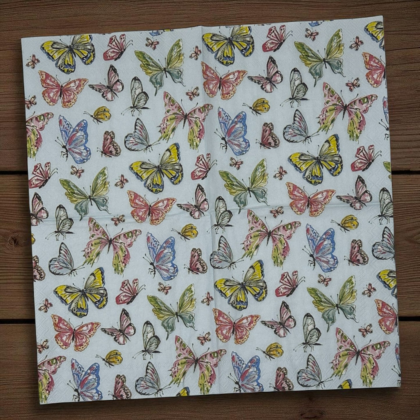 Butterfly Medley Decoupage Napkins – Colorful Cocktail Paper Napkins for Crafts, Junk Journaling, Scrapbooking & Mixed Media