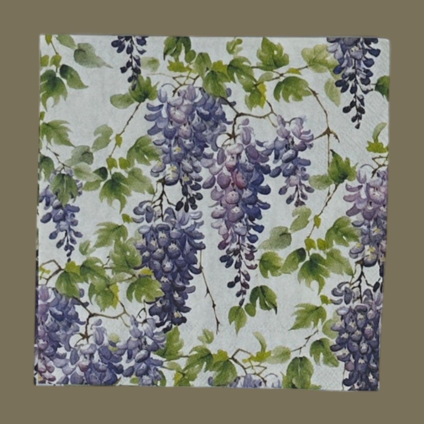 Wisteria Floral Decoupage Napkins – Purple Cocktail Paper Napkins for Crafts, Junk Journaling, Scrapbooking & Mixed Media – Made in Germany (Set of 2)
