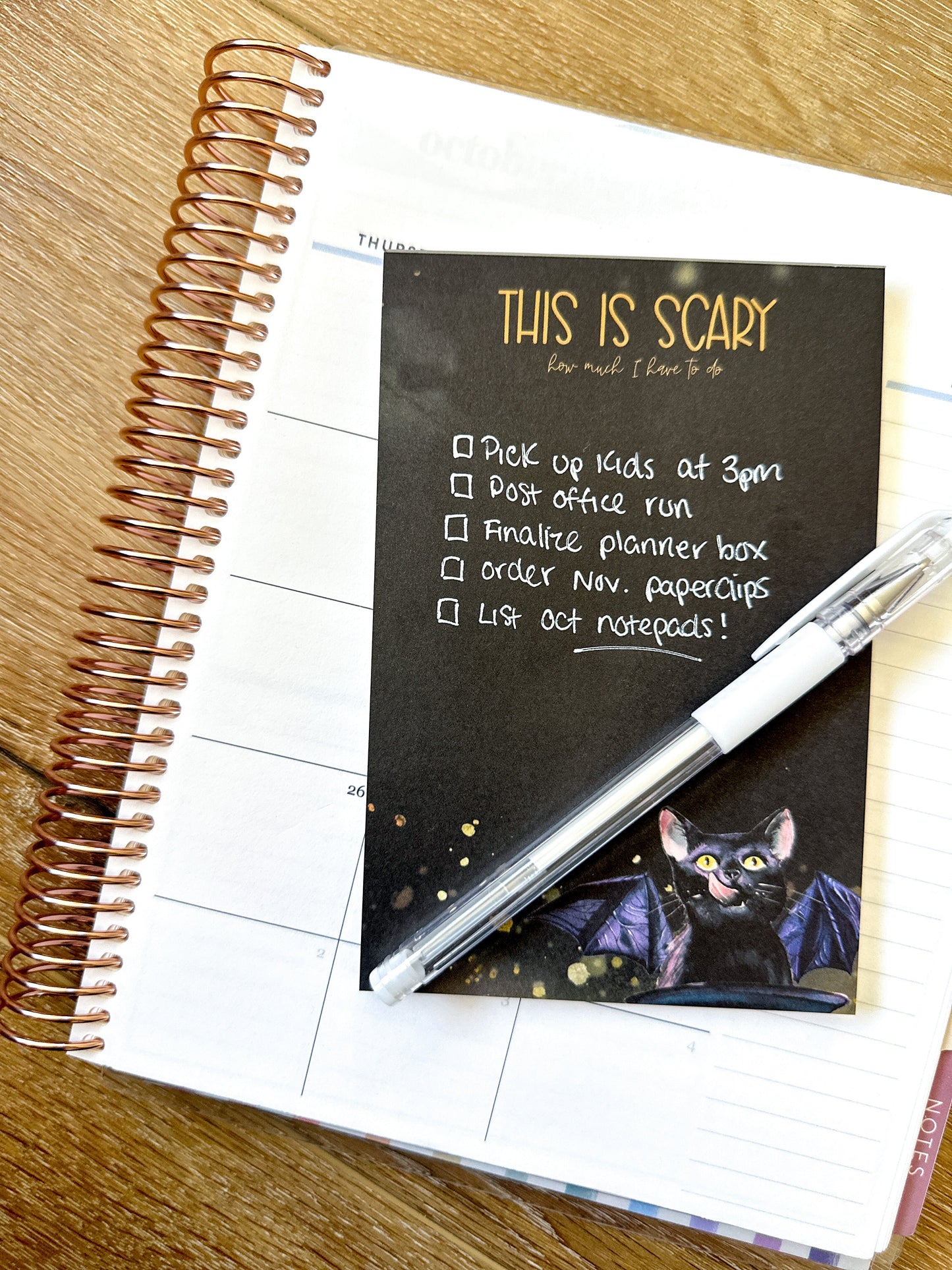 Black Spooky Halloween Notepad. It's Scary How Much I have To Do List Pad - 4x6 Inches (*Notepad Only*) (NPE010)