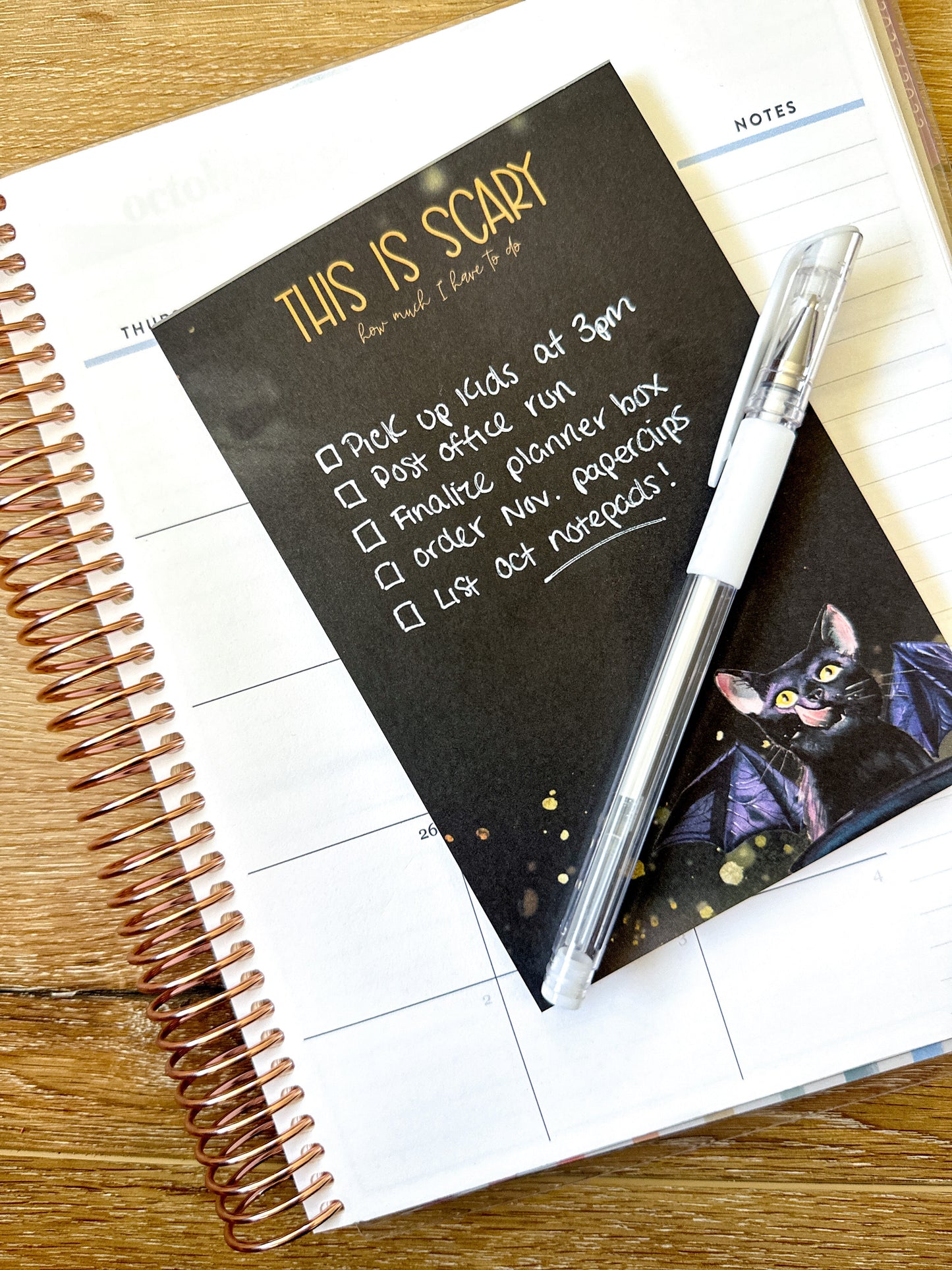 Black Spooky Halloween Notepad. It's Scary How Much I have To Do List Pad - 4x6 Inches (*Notepad Only*) (NPE010)