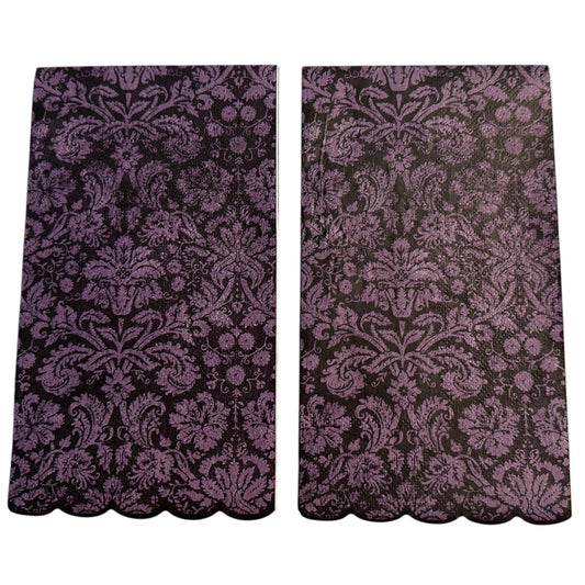 Violet Noir Damask Guest Decoupage Paper Napkins – Baroque Floral Vintage | Set of 2