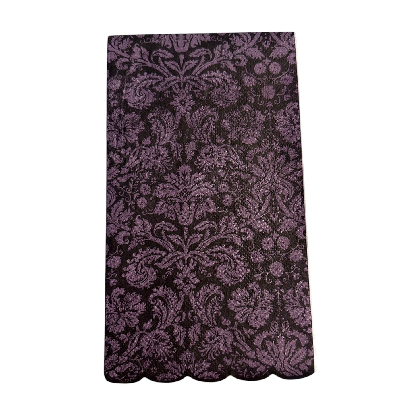 Violet Noir Damask Guest Decoupage Paper Napkins – Baroque Floral Vintage | Set of 2